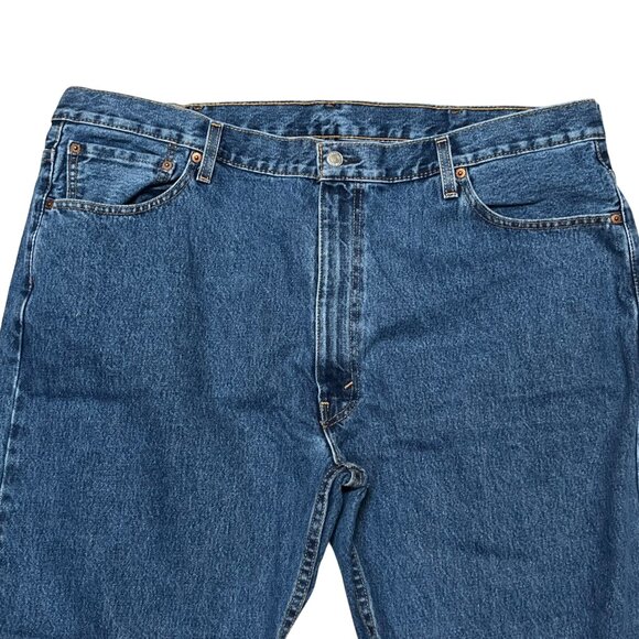 Levis 505 Regular Fit Mens Jeans 46x29 Denim‎ Med Blue Classic Straight Leg - Picture 2 of 5